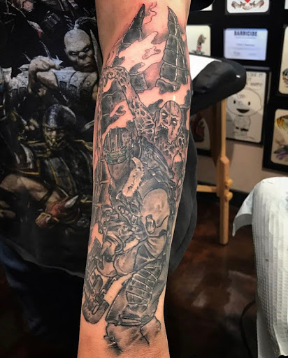 Explore pizza tattoo ideas, creative tattoo ideas in Libertyville, available at Lucky Seven Tattoo