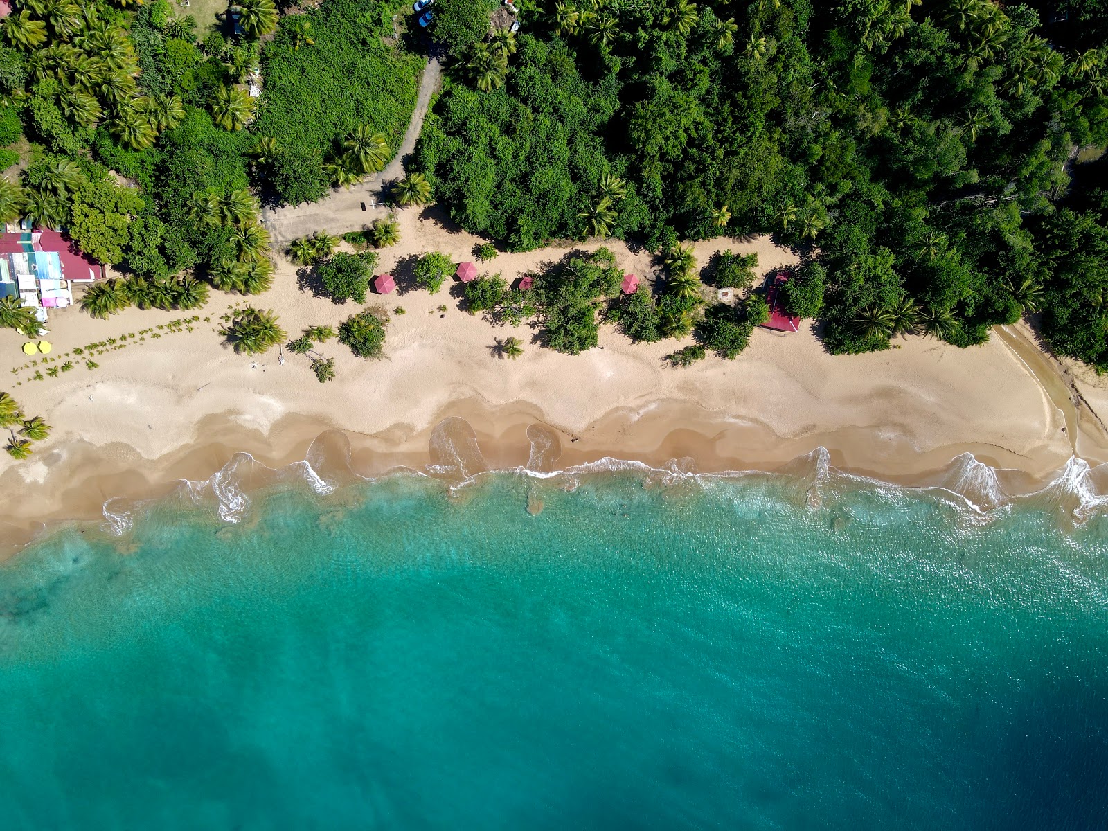 Photo de Plage de la Perle avec l'eau cristalline de surface