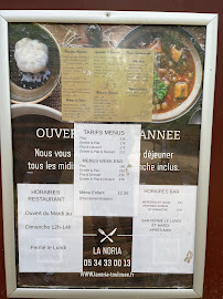 Menu du La Noria à Toulouse