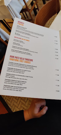 Restaurant Da Bertino à Bologna (la carte)