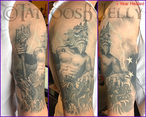 Explore small color tattoo ideas, creative tattoo ideas in San Angelo, available at Jellys Surly Skull, LLC