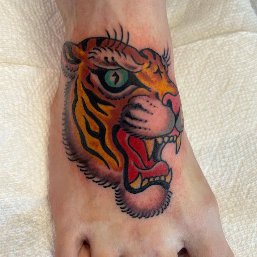 Explore metroid tattoo ideas, creative tattoo ideas in Buffalo, available at The Tilted Rose Tattoo