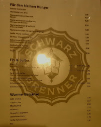Menu du Schwarzbrenner à Endingen am Kaiserstuhl