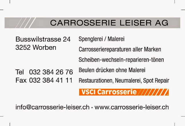 Carrosserie Leiser AG - Carrosserie Spenglerei Lackiererei Biel Lyss - Martigny