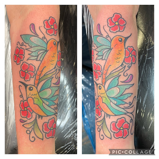 Explore blue rose tattoo ideas, creative tattoo ideas in Cleveland, available at Kollective Tattoo Studio