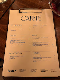 Carte du Benjamin Schmitt Restaurant à Paris