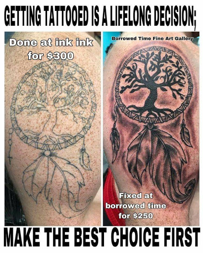 Explore tattoo theme ideas, creative tattoo ideas in Mckinney, available at Borrowed Time Fine Art Gallery Tattoo Shop