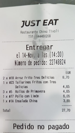 Restaurante Chino Tívoli