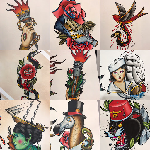 Explore daughter sleeve tattoo ideas, creative tattoo ideas in Kansas City, available at Golden Stag Tattoo and Gallery