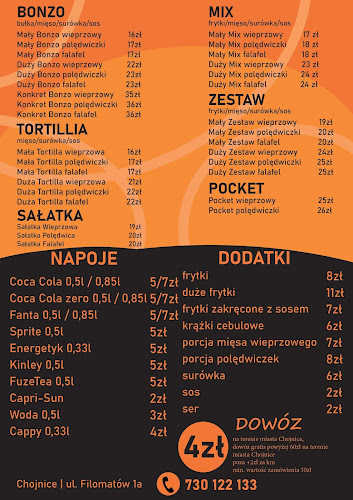 KEBAB BONZO'S FRESH FAST FOOD CHOJNICE do Chojnice