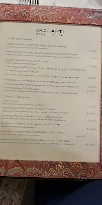 Carte du Baccanti à Matera