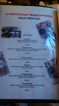 Markov Konak à Ivry-sur-Seine menu