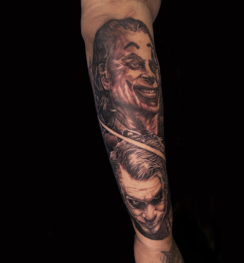 Explore dirtbike tattoo idea, creative tattoo ideas in Woodhaven, available at 94 Ink Tattoos