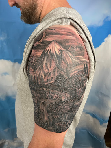 Explore bass tattoo ideas, creative tattoo ideas in Syracuse, available at Perfect Storm Tattoo