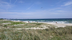 Photo de Skovmose strand avec rivage droit, long