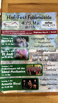 Restaurant Fohlenweide à Rastatt menu