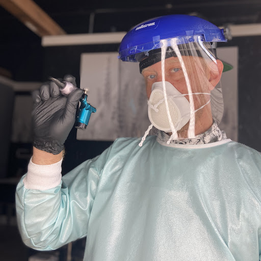 Explore roman catholic tattoo ideas, creative tattoo ideas in Traverse City, available at Black Candle Tattoo Co.