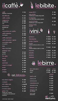 Menu / carte de Al Ventuno à Pianfei