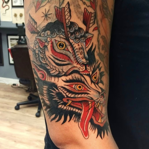 Tattoo Shop «Two Headed Dog Tattoo Studio», reviews and photos, 189 Changebridge Rd #3, Montville, NJ 07045, USA