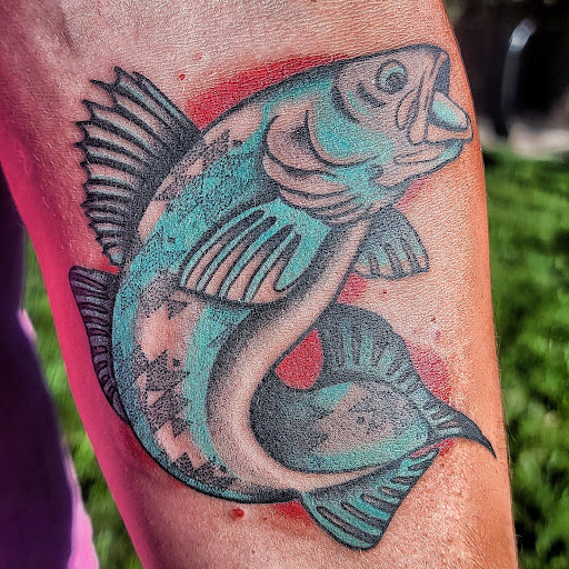 Explore fox racing tattoo ideas, creative tattoo ideas in Carbondale, available at Bonedale Tattoo