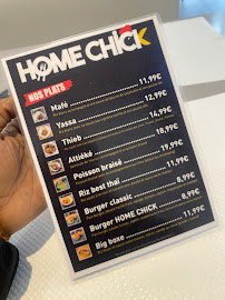 Menu / carte de Home Chick à Tours