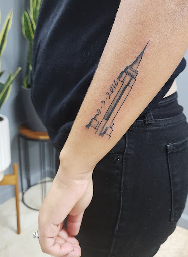 Explore stitch and angel tattoo ideas, creative tattoo ideas in Fort Wayne, available at Studio 13 Tattoo