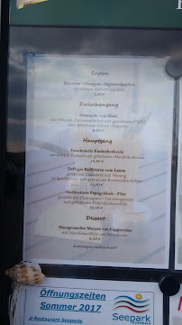 Restaurant Seeperle im Seepark Auenhain à Markkleeberg menu
