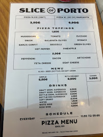 Menu du Slice Of Porto à Porto