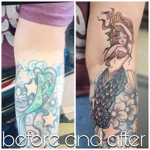 Explore tattoo ideas men upper arm, creative tattoo ideas in Lees Summit, available at The Cherry Bomb Tattoo Co.