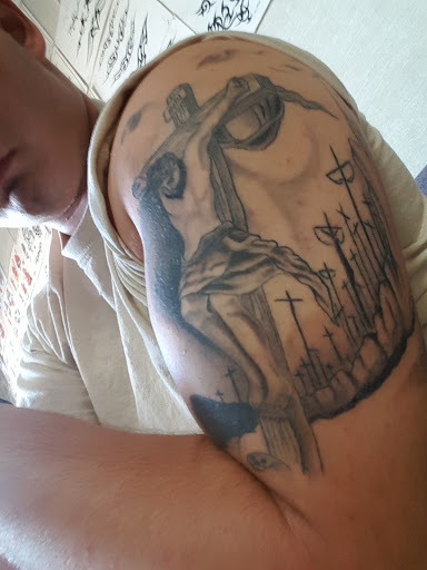 Explore star and moon tattoo ideas, creative tattoo ideas in Odessa, available at Little Dragon Tattoos Studio