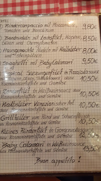 Carte du Trattoria Milano Cucina Italiana Anna und Antonino à Berlin