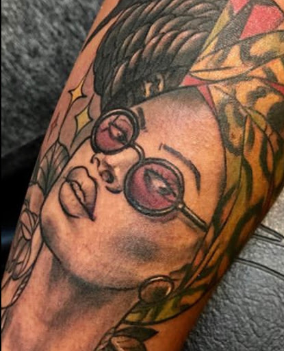 Explore temple tattoo ideas, creative tattoo ideas in Oklahoma City, available at Muse Art Tattoo Company