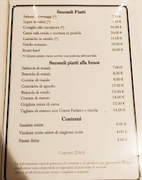 Menu du Trattoria Al Parigin à Verona