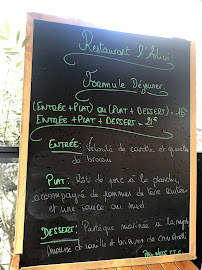 Menu / carte de L'Alivi à Paris
