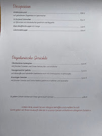 Restaurant allemand Am Dorfbrunnen à Hainfeld (le menu)
