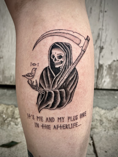 Explore massage therapist tattoo ideas, creative tattoo ideas in Las Vegas, available at Black Sacrament Tattoo