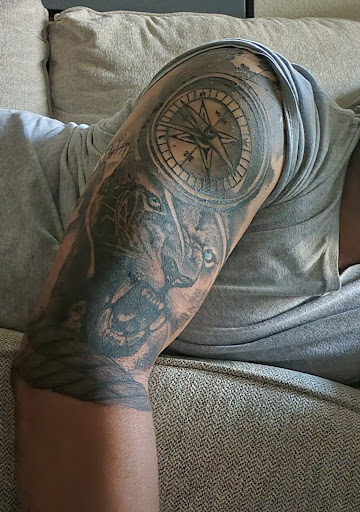 Explore man sleeve tattoo ideas, creative tattoo ideas in Houston, available at Ink therapy & Body piercings