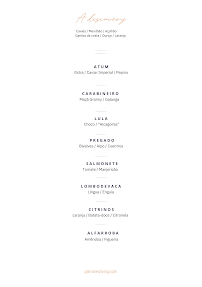 Menu du Al Sud Palmares à Odiáxere