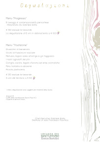 Menu du Locanda del Sant’Uffizio Enrico Bartolini à Cioccaro di Penango