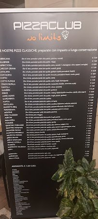 PizzaClub No Limits - Novara à Novara menu