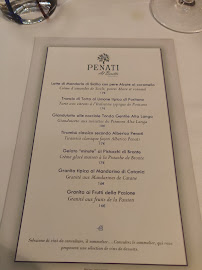 Penati al Baretto à Paris menu