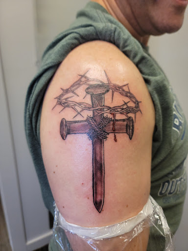 Explore star and moon tattoo ideas, creative tattoo ideas in Wakefield, available at Marcos Tattoo