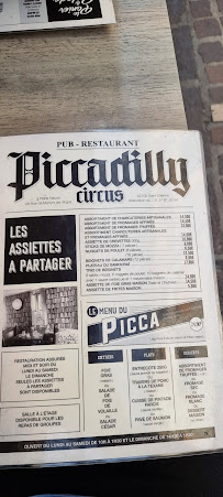 Piccadilly Circus à Saint-Étienne menu