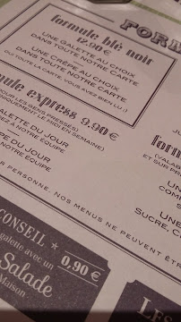 Blé Noir à Versailles menu