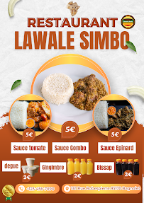 Lawale Simbo originale à Bagnolet menu