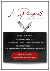 Restaurant Le Paragraff à Brié-et-Angonnes (la carte)