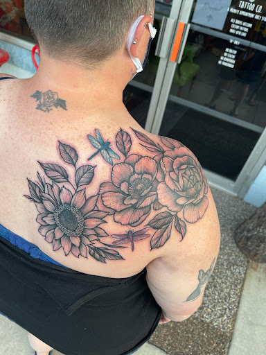 Explore ocean sleeve tattoo ideas, creative tattoo ideas in Akron, available at Black Amethyst Tattoo Company Akron