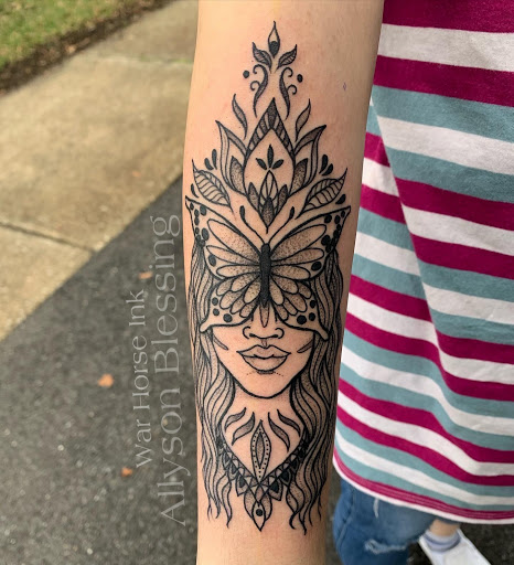 Explore chinese symbol tattoo ideas, creative tattoo ideas in Kent, available at War Horse Ink