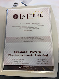 Carte du Ristorante Pizzeria La Torre à Ozieri