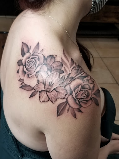 Explore puppy tattoo ideas, creative tattoo ideas in Huntington Beach, available at Mechanical Concept Tattoo